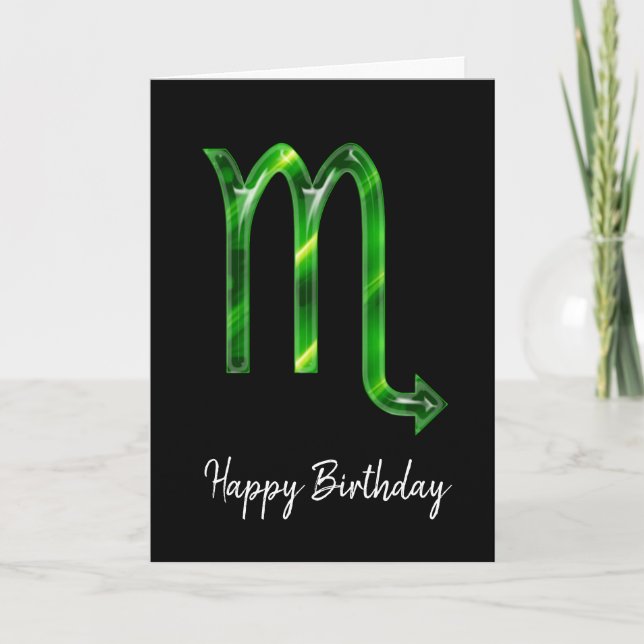 Panneau Vert Scorpio Carte d'anniversaire (Devant)