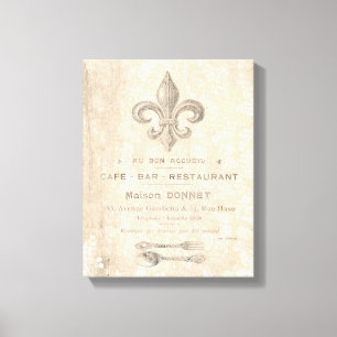 Panneau vintage CAFE toile étirée