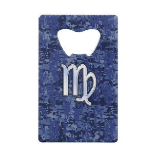 Panneau Virgo Zodiac sur Camouflage numérique bleu