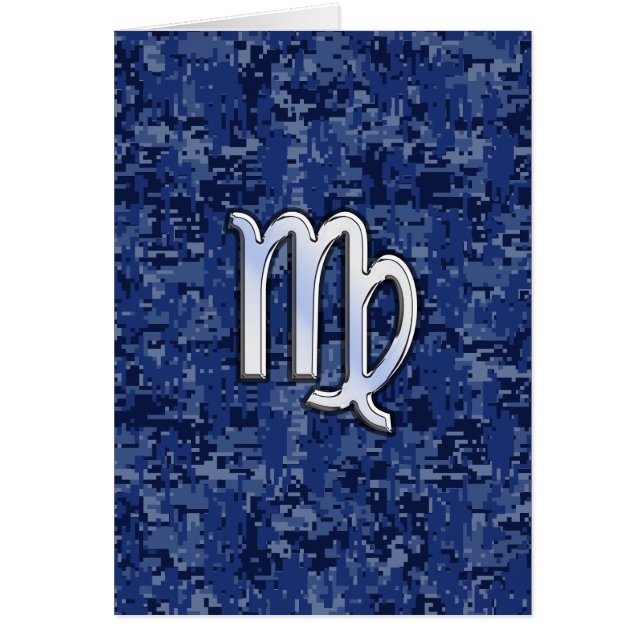 Panneau Virgo Zodiac sur Camouflage numérique bleu (Devant)