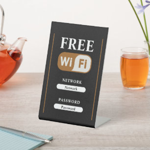 Panneau Wi-Fi gratuit minimaliste noir