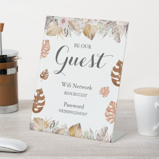 Panneau Wifi Mariage Bohème Neutre Rustique