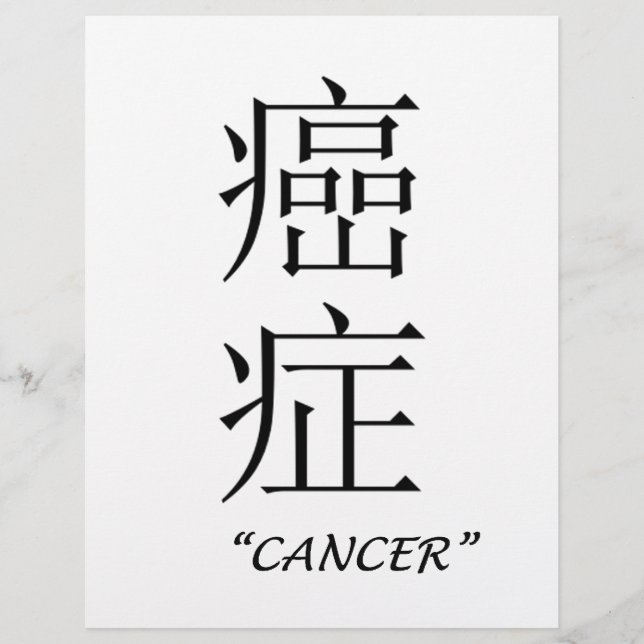 Panneau zodiaque "Cancer" en chinois (Devant)