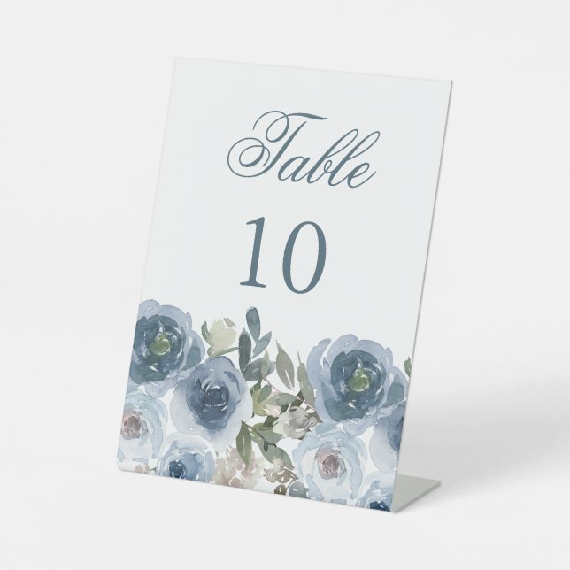 Panneaux de numéros de table à fleurs florales ble (Recto)