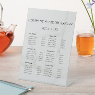 Panneaux de prix de liste de l'entreprise élégante