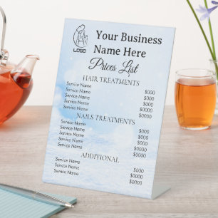 Panneaux de prix minimalistes pour entreprises sur