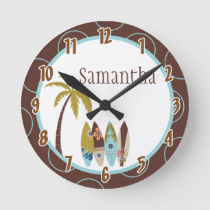 Panneaux de Surf de surfeur Hawaiian Horloge perso