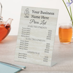 Panneaux de table de liste de prix d'entreprise mi