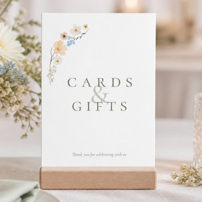 Panneaux de table de mariage Fleurs sauvages paste (Boho Pastel Wildflowers Wedding Tabletop Signs)