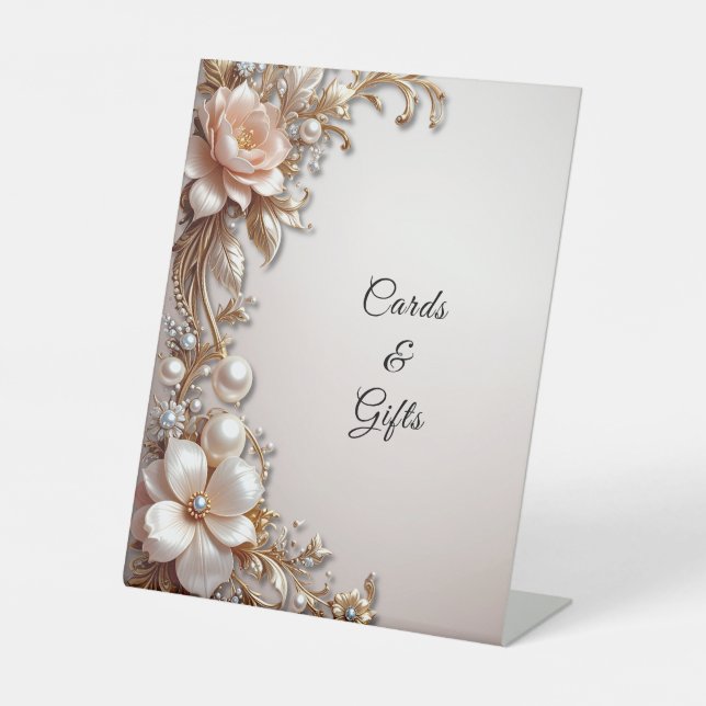 Panneaux de table Fleurs roses et blanches douces (Recto)