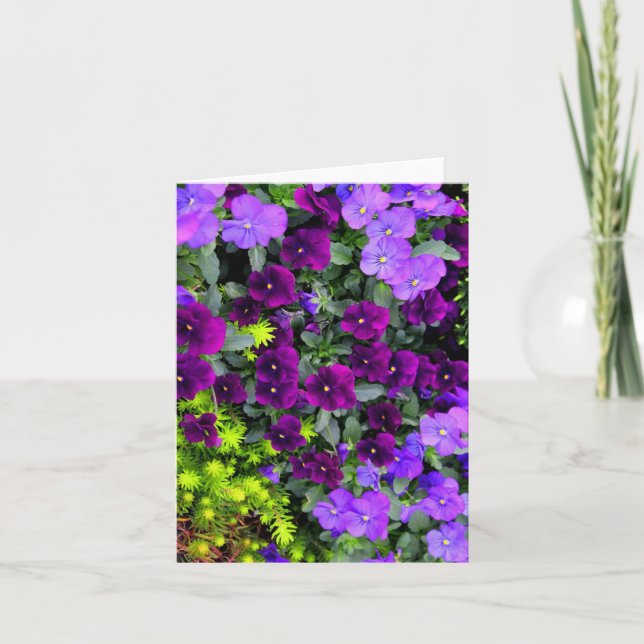 Panneaux violets pliés Carte de note, verticale (Devant)