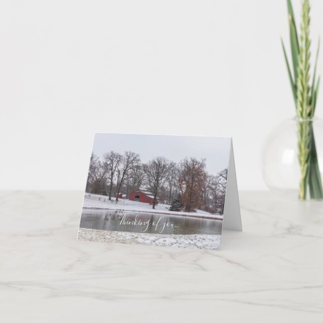 Pano De Ferme D'Hiver Penser À Votre Carte (Devant)