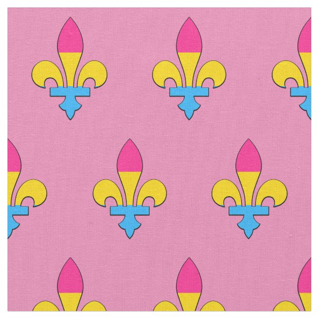 Pansexualité fierté fleur de lis tissu (Fermer)