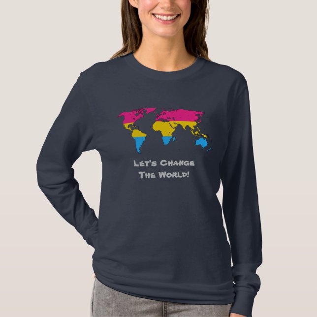 Pansexuality pride carte du monde Sweat - shirt à  (Devant)