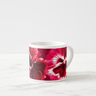 Pansies art stylisé rose rouge espresso mug