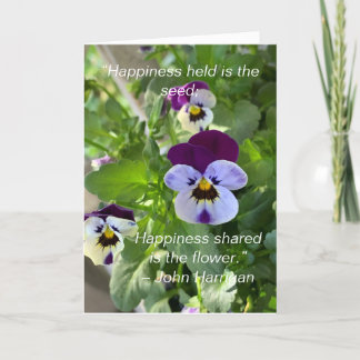 Pansies bleues Carte d'anniversaire