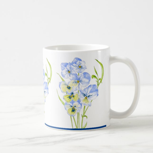 Pansies bleues Icy sur une Mug classique (11 oz.) (Droite)