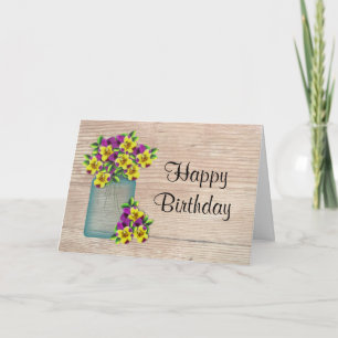 Pansies Carte d'anniversaire (grande impression)