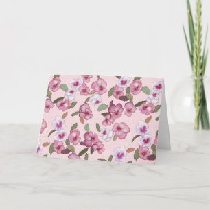 Pansies - Carte de voeux Rose pâle
