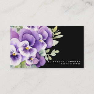 Pansies de printemps colorées chic Cartes de visit