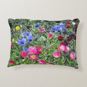 Pansies et marguerites Accent Coussin