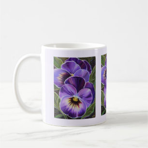 Pansies violettes art tasse à café par Renee Lavoi