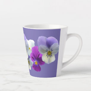 Pansies violettes et blanches Lilac Latte Mug