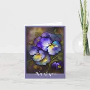 Pansies violettes pliées Carte de remerciements