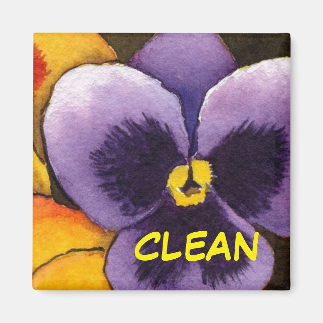 "Pansy #1" Nettoyer le lave-vaisselle Magnet (Devant)