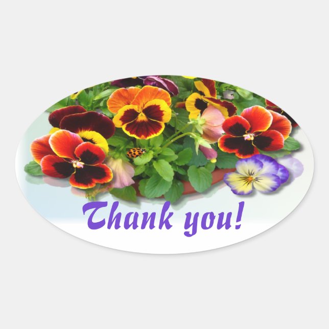 PANSY DELIGHT ~ Oval Enveloppe Sealer/ Sticker (Devant)