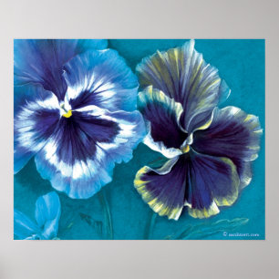 Pansy étude fine art floral imprimé poster