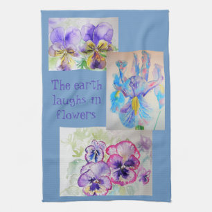 Pansy Iris Viola Fleur Fleur de cuisine Serviette 