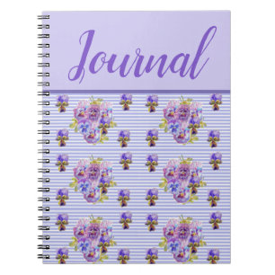 Pansy Journal Viola Purple Vintage Floral Flower