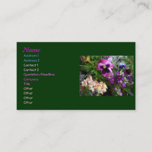Pansy n'amis Cartes de visite