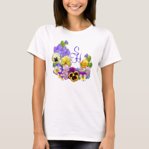 PANSY & OUGET-ME-NOT ~ T-shirt monogramme