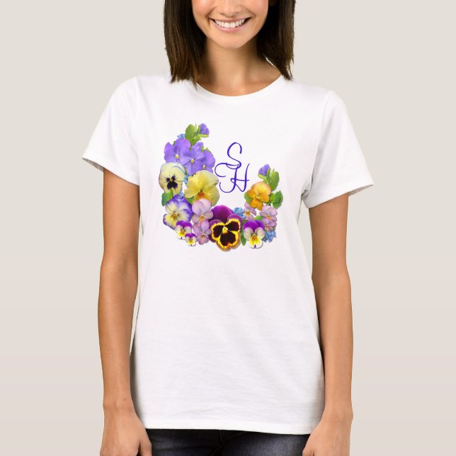PANSY & OUGET-ME-NOT ~ T-shirt monogramme (Devant)