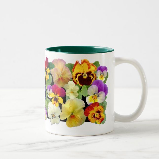 Pansy Patchwork Mug de café à deux tons (Droit)