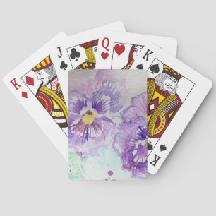 Pansy Purpke Fleur Aquarelle Jeu de cartes de lect