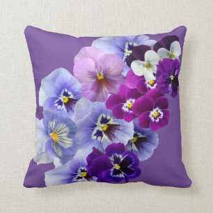 Pansy violet Carré Floral Coussin