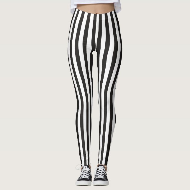 Pantalon Legging en motif noir et blanc. (Devant)