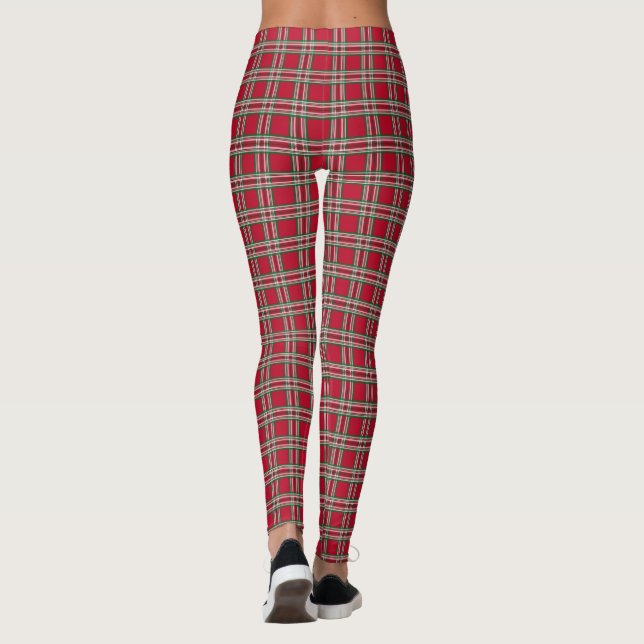 Pantalon rouge de Noël pour femmes Leggings (Dos)