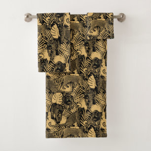 Panthère exotique / Leopard noir et or