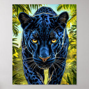 Panthère majestueuse Art mural de la jungle faune 