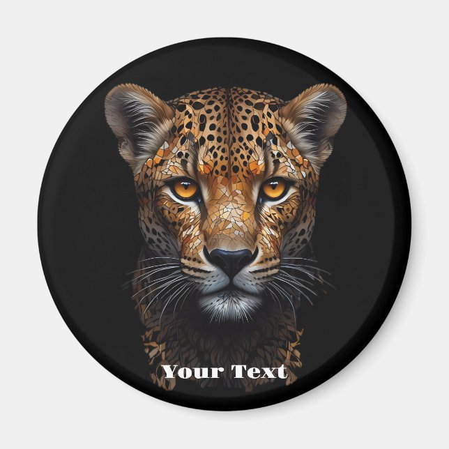 Panthère noire : Aimants frigorifiques floraux (Devant)