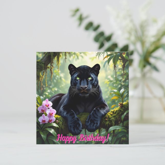 Panthère noire dans la jungle (Debout devant)