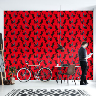 Panthère noire Fleurs oiseaux Papier peint maximal