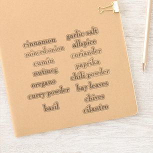 Pantry Spices Set Stickers personnalisables