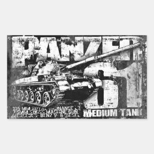 Panzer 61 Stickers Rectangle