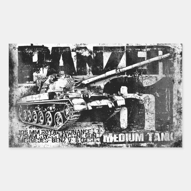 Panzer 61 Stickers Rectangle (Devant)