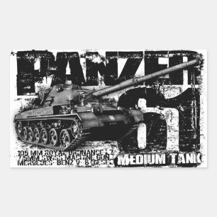 Panzer 61 Stickers Rectangle